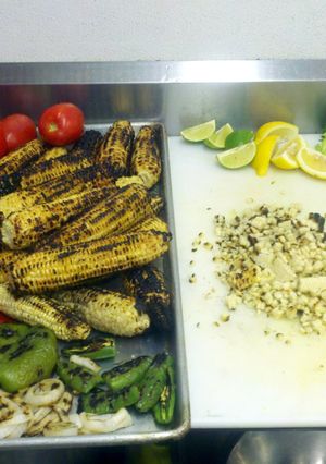 A picture of grilled corn salsa.