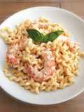Pasta Alfredo con gambas