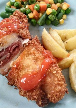 Foto resep Chiken Cordon Bleu isi kornet Beef