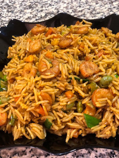 A picture of Shrimp jellof rice.