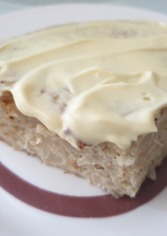 Una foto de Tortilla de coliflor con pimienta blanca y mayonesa