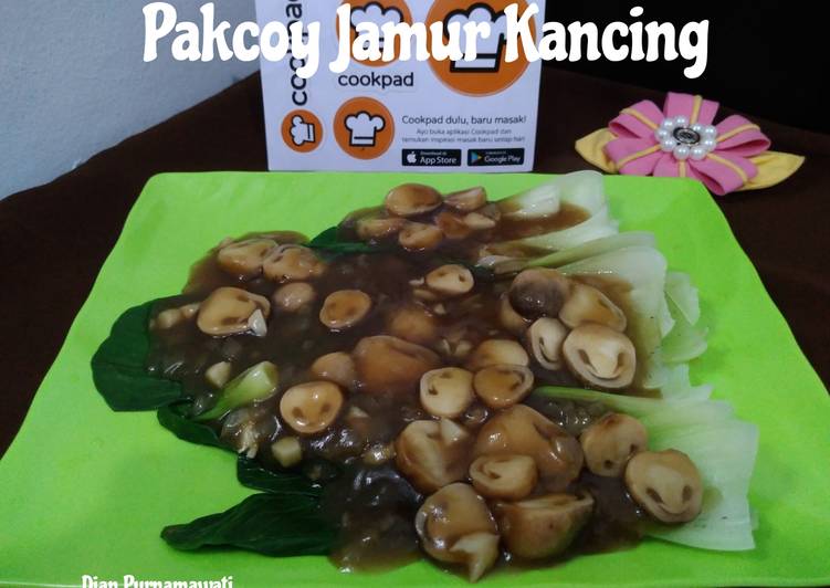 Resep Pakcoy Jamur Kancing Anti Gagal