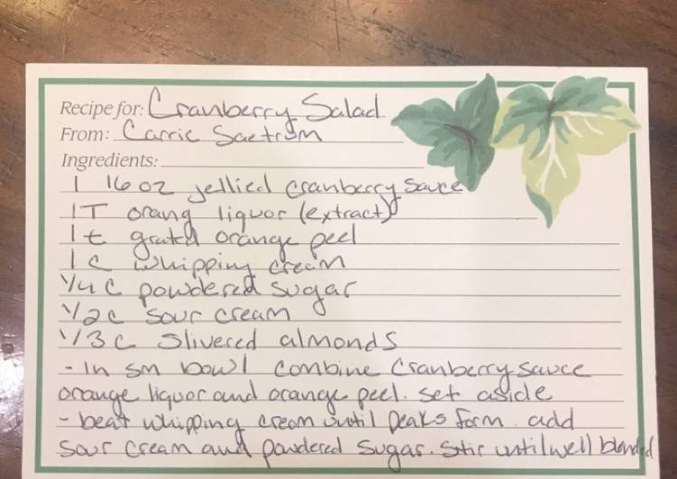 Recipe of Perfect Cranberry Salad
