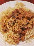 Spaghetti aux champignons (façon stroganoff)
