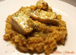 Foto principal de Arroz meloso con pechuga de pollo al curry y un toque de garam masala