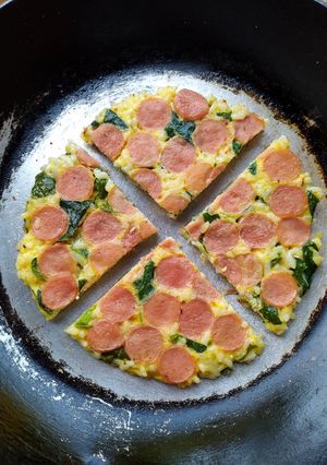 Foto resep Pizza Nasi Bayam Sosis