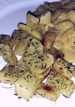 Una foto de Pechugas agridulces con champigñones