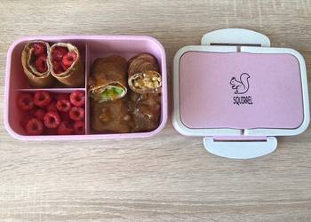 Easy Fast Cooking Banana Crepes Russian Blinis with Fruit Fillings Home Style