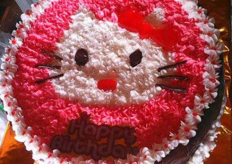 Kue ulang tahun hello kitty simple