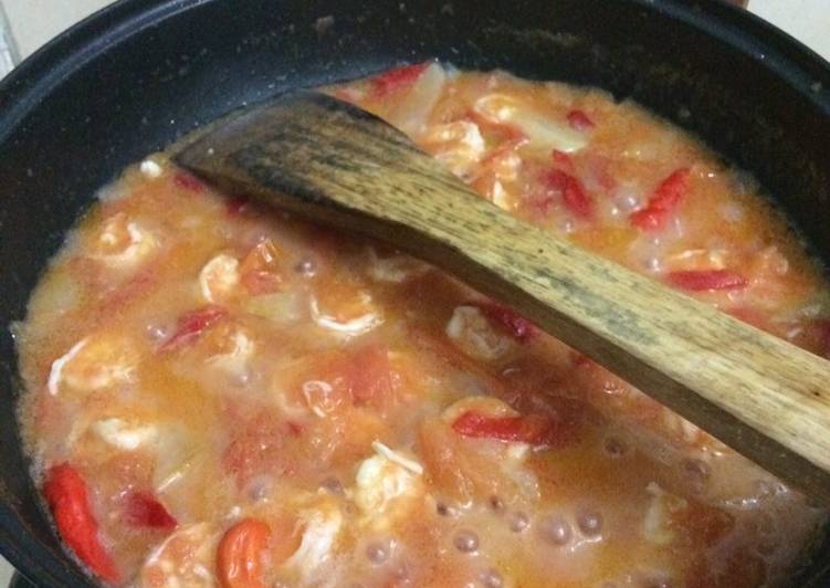 makanan Tumis udang tomat cabe rawit Jadi, Enak Banget