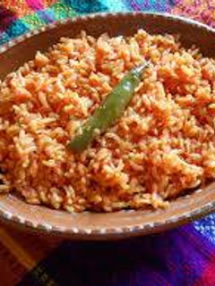 Una foto de Arroz rojo con verduras