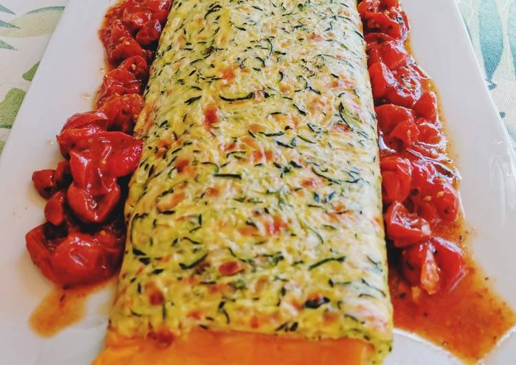 Rollo de calabacín con jamón y queso