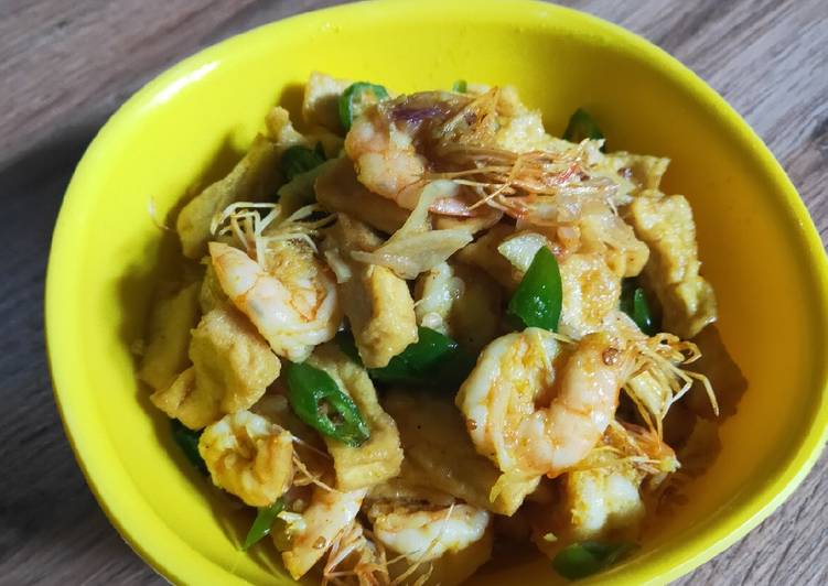 Tahu udang masak simpel