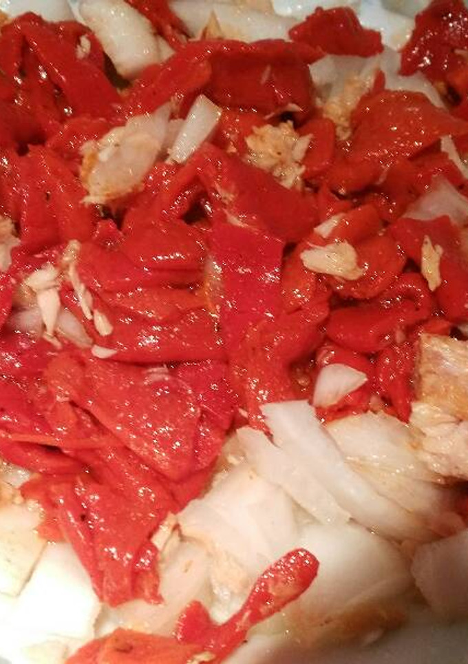 Una foto de Revuelto de pimientos de Piquillo