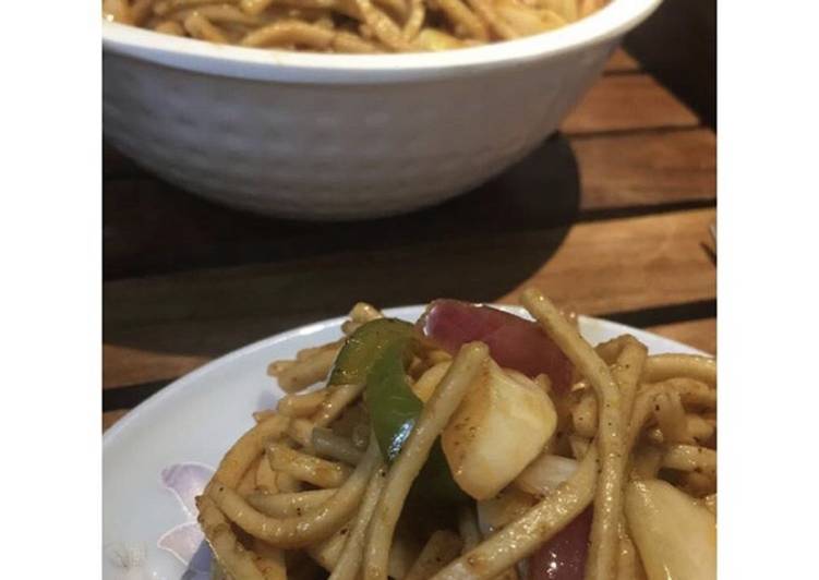 Recipe of Homemade Spicy veg noodles