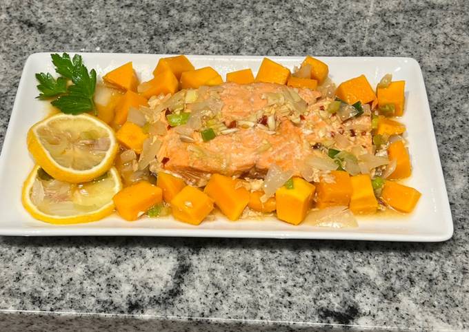 Steamed Salmon with Butternut Squash