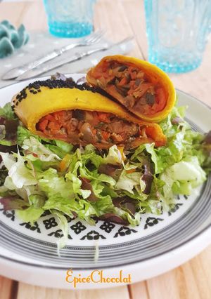 Une photo de Chaussons merguez et légumes au curry