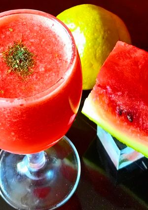 A picture of Watermelon orange juice.