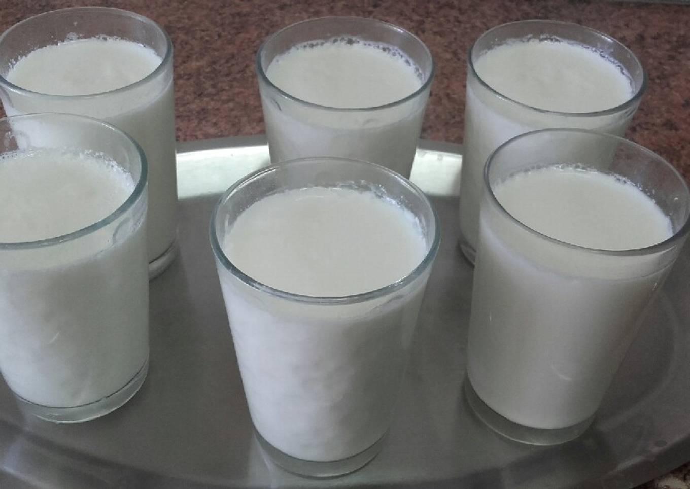 Yogur casero de vainilla /comida de Marruecos