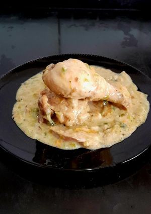 Una foto de Pollo a la crema con puerro