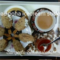 A picture of Bread Poha icecream sticks.