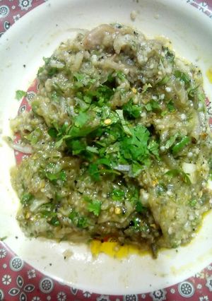 A picture of Baigan Ka Bharta (Mashed Eggplant) by Nancy.