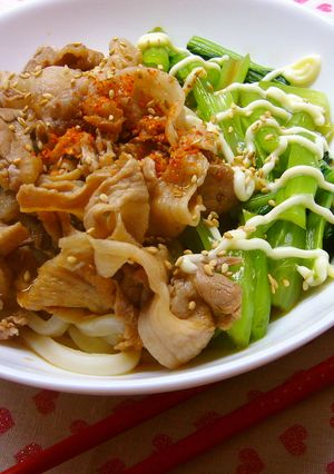 A picture of Easy Flavorful Pork Udon with Frozen Udon Noodles.