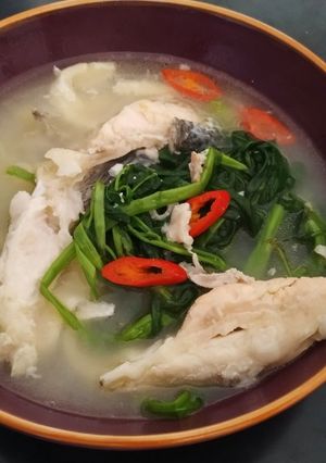 Foto resep Tulang salmon miso kangkung