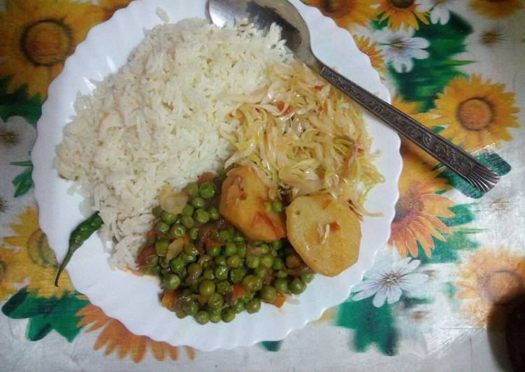 Rice,peas,potato and vegies