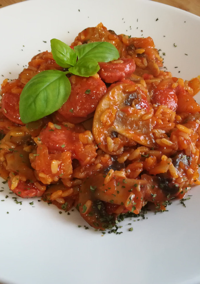 Una foto de Arroz con pisto express