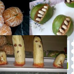 A picture of Haloween party snacks.