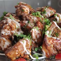 A picture of Chicken pakoda's fried with a twist.