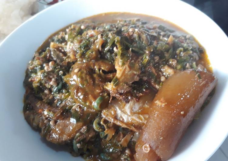 Recipe of Favorite Okro soup with pomo and peri wrinkle