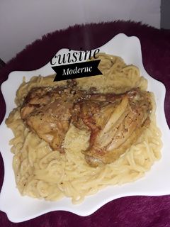 صورة لوصفة سباغيتي بالدجاج🍗وصوص بيشاميل على طريقتي 😋