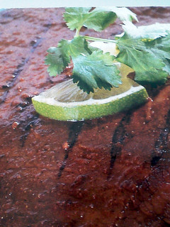 A picture of Fajita flank steak, with lime.