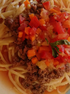 Una foto de Spaghetti a la boloñesa