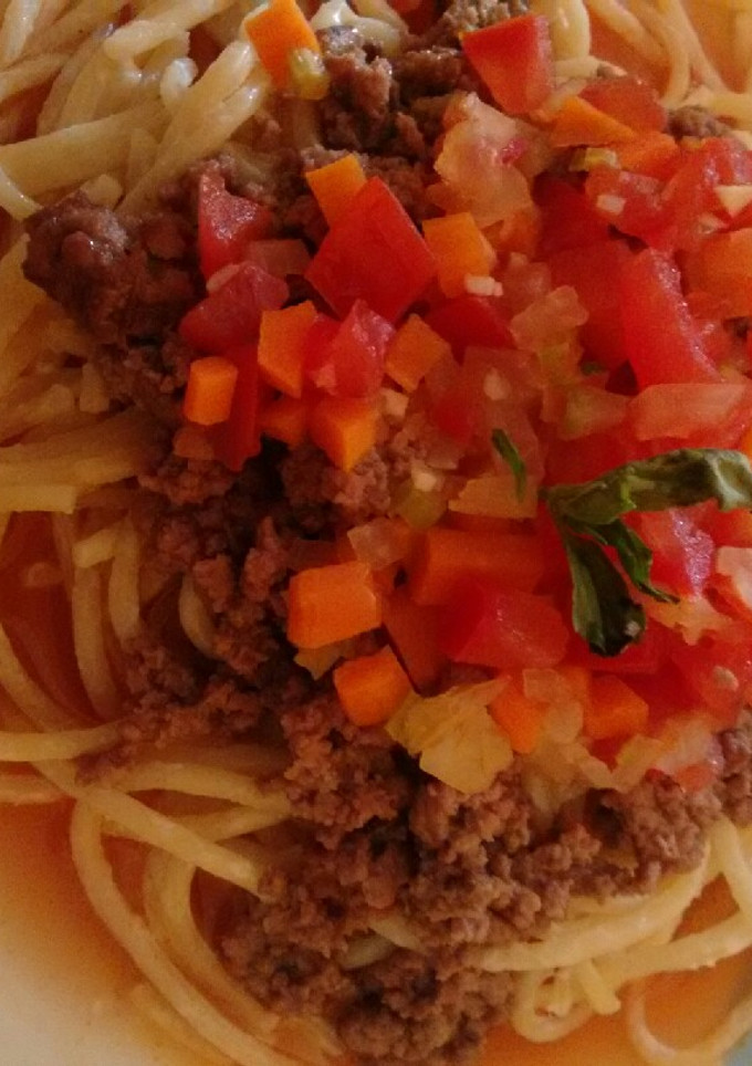 Una foto de Spaghetti a la boloñesa