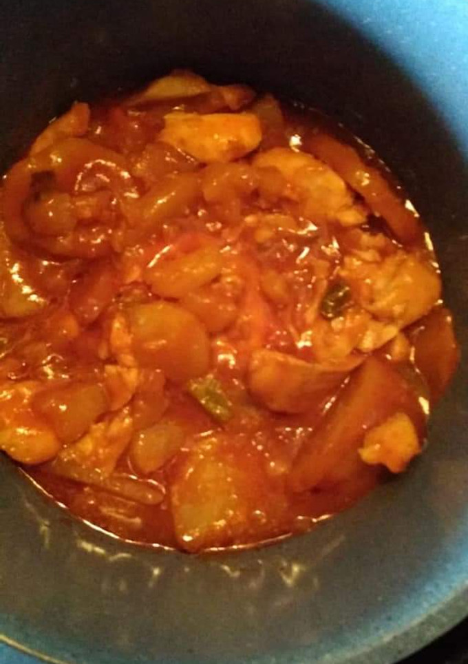 Una foto de Merluza con patatas olla gm g