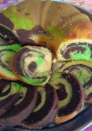 Foto resep Marmer cake / bolu remang metode all in one