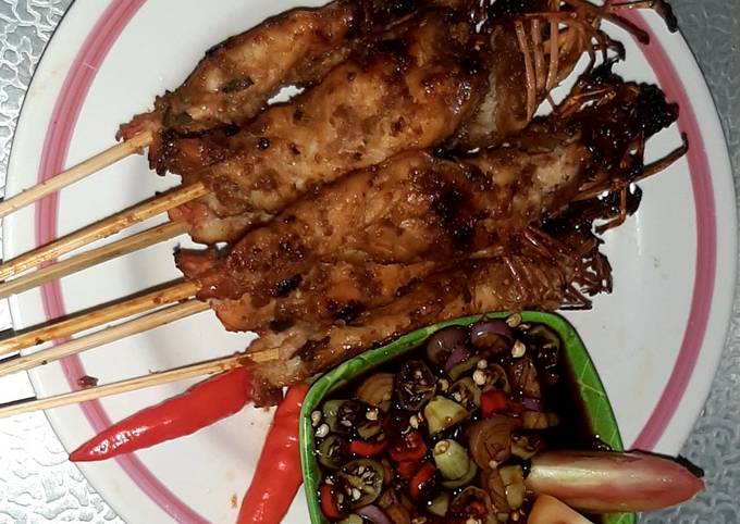 Sate udang teriyaki sambal kecap