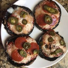A picture of Portobello Mushroom Pizzas.