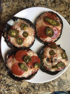 A picture of Portobello Mushroom Pizzas.