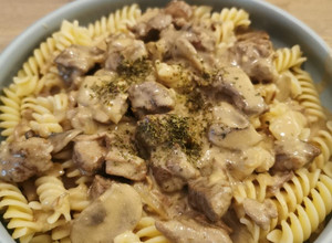 A picture of Slow cooker beef stroganoff.