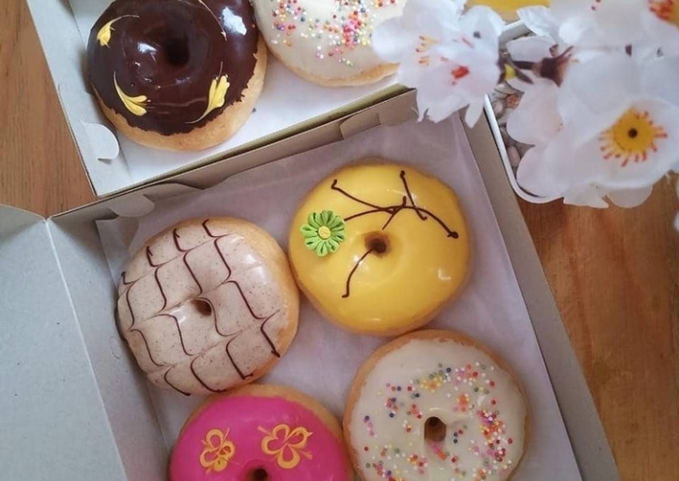Donat pisang glaze topping