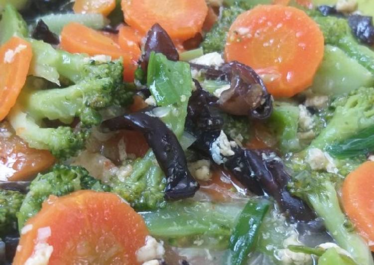 Resep Orak arik Capcay wortel jamur dan brokoli yang Menggugah Selera