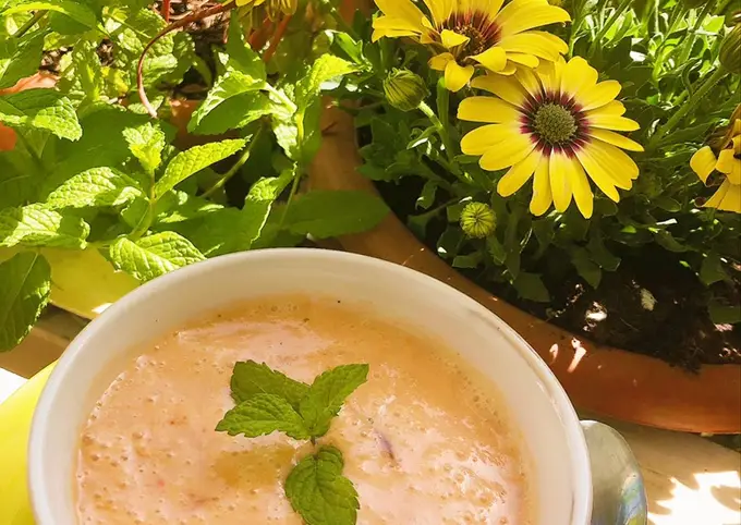 Receta Sopa fría de tomate, melón y coco en mambo