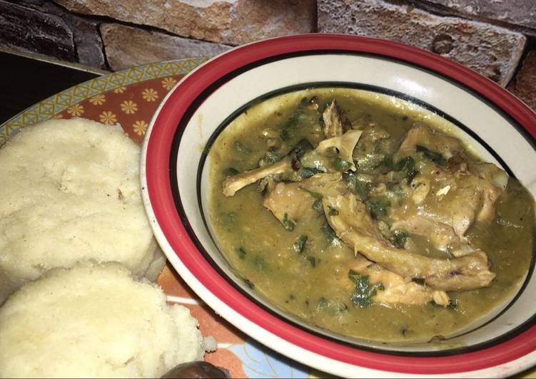 White soup(Ofe nsala) with Semolina