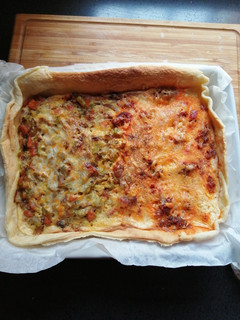 Una foto de Quiche mitad light y mitad no
