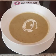 A picture of My Creamy Asparagus, Aubergine & Stilton Soup. 😍.