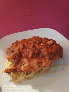 Una foto de Milanesa parmesana de cerdo